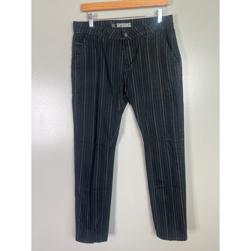 90's Y2K Lip Service pinstripe gothic pants Size 32 punk emo emoboy alternative